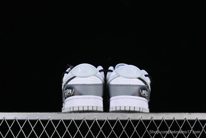 Nike Dunk Low SB Graffiti Halloween Cross Distressed Gradient Lace-Up Casual Skate Shoes - DV0831-101