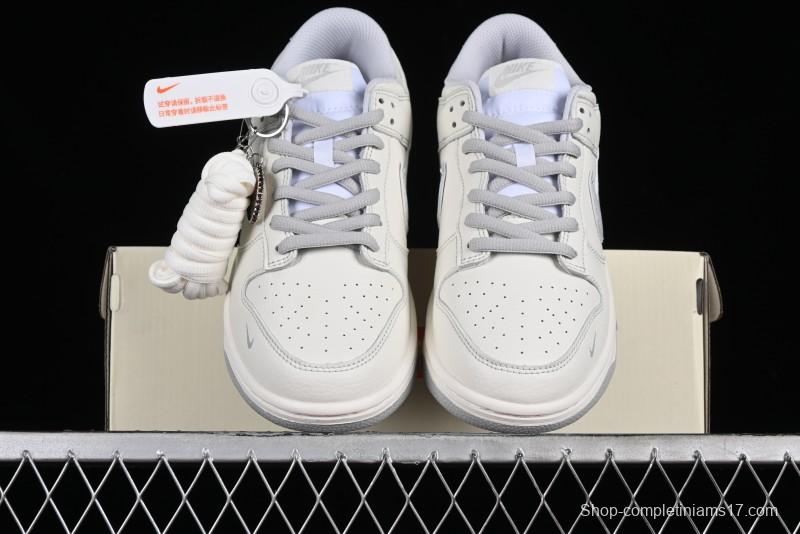 Nike SB Dunk Low UN Collaboration - Light Grey Swoosh Anniversary High-End Custom Low-Top Casual Skate Shoes - SF1588-135