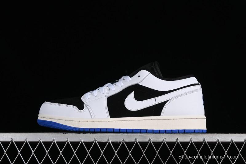Nike Air Jordan 1 Low "Quai 54" Casual Sneakers in White Black Blue - HQ0764-001