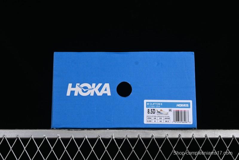 HOKA ONE ONE Clifton 9 Lightweight Knit Mesh Running Shoes with Enhanced Cushioning - 1127895 BVR