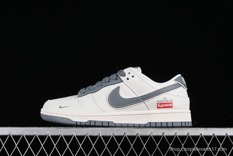 Nike SB Dunk Low Supreme Stone Island Collaboration - Beige Grey Starry Sky Anniversary High-End Custom Low-Top Casual Skate Shoes - BB9866-002