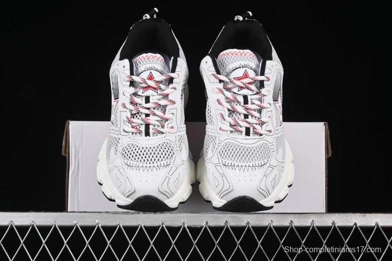 Dior Chrono Round Toe Lace-Up Lifestyle Casual Running Sneakers - 19W WHITE RED