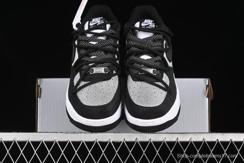 Nike Air Force 1 '07 Low Cleanfit High Street Retro Style Patchwork Starry Sky Full Diamond Lace-Up Low-Top Casual Sneakers - ZH0316-033