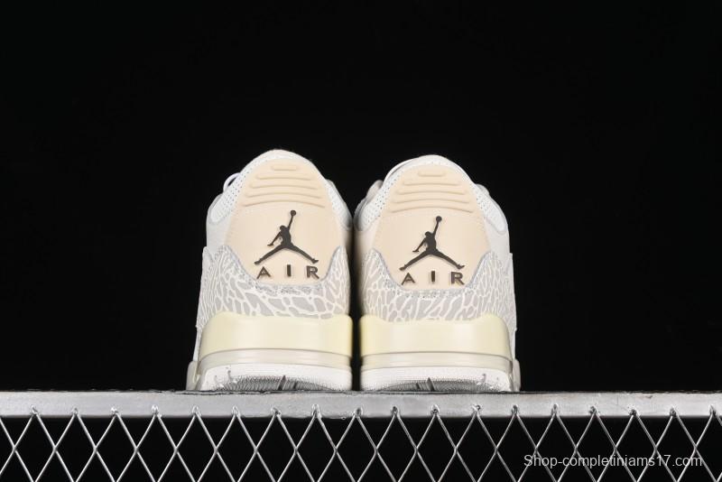 Nike Air Jordan 3 Retro Cactus Jack Collaboration High-Top Basketball Shoes with Soft Napa Leather and Visible Air Cushion - 136064-668