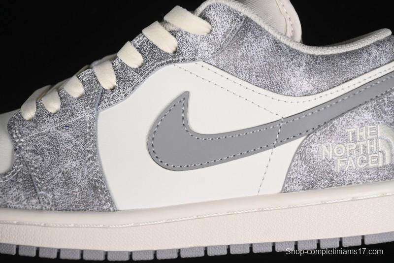 Nike Air Jordan 1 Low AJ1 The North Face Collaboration - Rock Gray High-End Custom Retro Basketball Shoes DC2024-023