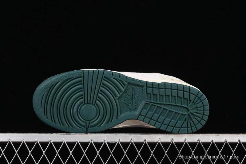 Nike SB Dunk Low Gucci Collaboration - Beige with Yellow Swoosh Anniversary High-End Custom Low-Top Casual Sneakers - DQ1098-390