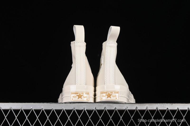 Converse Chuck 70s High Top Casual Sneakers with Cream Cloud and Gold Accents - A08232C