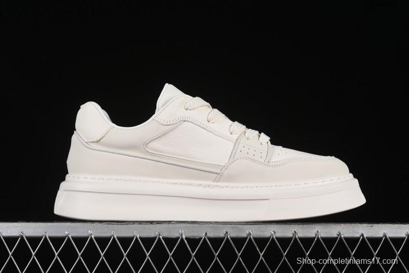 ECCO 2024 New Fashion Simple Versatile Genuine Leather White Sneakers - 61881301002