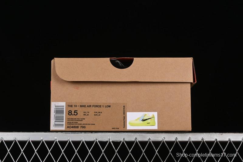 Nike Off White x Air Force 1 Low OW Transparent Yellow Sneakers - AO4606-700