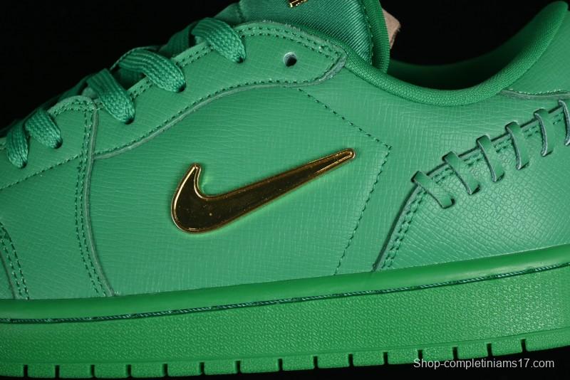 Nike Air Jordan 1 Low "Method of Make" Casual Sneakers in Green and Gold - FN5032-300