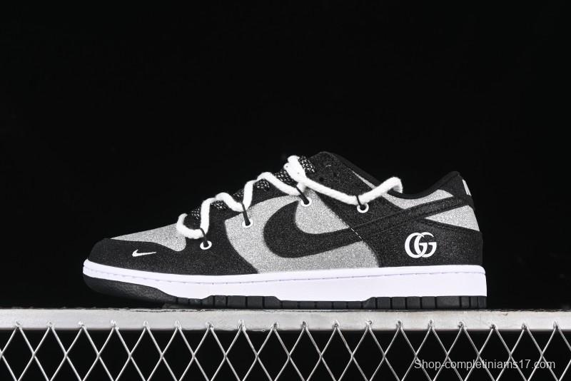 Nike SB Dunk Low Gucci Collaboration - Black Star Hook Anniversary High-End Custom Low-Top Casual Skate Shoes - SJ2068-268