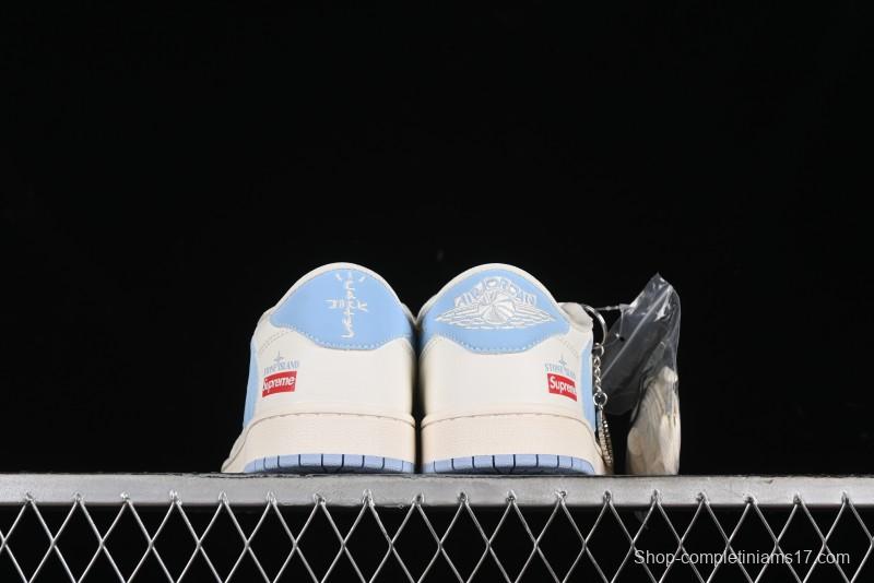 Nike Travis Scott x Fragment Design x Air Jordan 1 Low OG SP AJ1 Stone Island Collaboration - BB6588-105