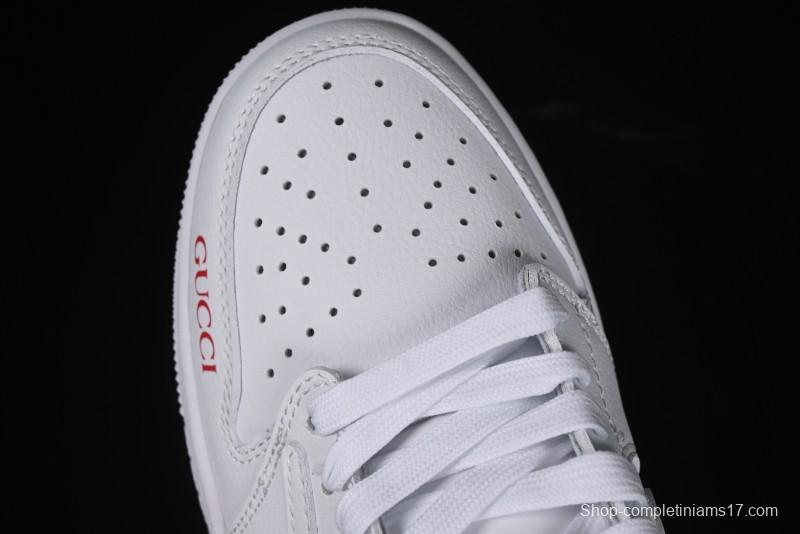 Nike Travis Scott x Fragment Design x Air Jordan 1 Low OG SP AJ1 Gucci Collaboration - White Low-Top Casual Sneakers LJ5188-014