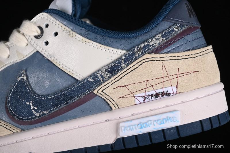 Nike Dunk Low Panda Prank Wave Fishing Blue Brown Low Top Casual Sneakers - DD1391-400