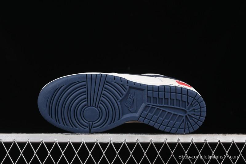 Nike SB Dunk Low Comme des Garcons Collaboration - Off-White Blue Swoosh Anniversary Custom Low-Top Casual Sneakers - KK1888-008