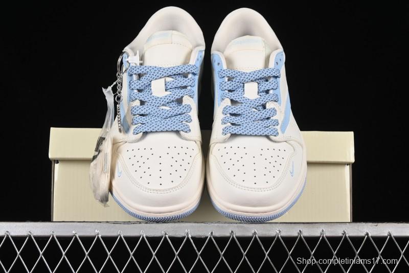 Nike Travis Scott x Fragment Design x Air Jordan 1 Low OG SP AJ1 Stone Island Collaboration - BB6588-105