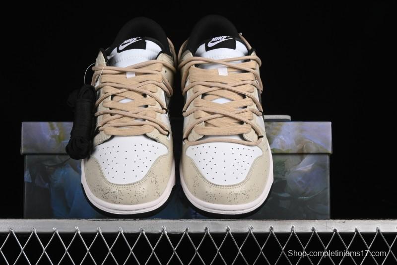 Nike Dunk Low Panda Prank Summer Theme Love Khaki Pudding Milk Tea SB Strap Low-Top Casual Sneakers - CW1590-100