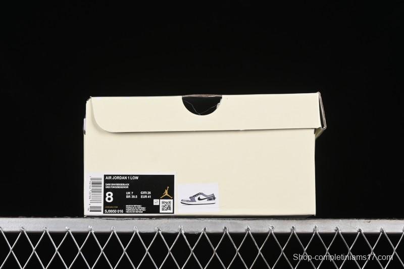 Nike Air Jordan 1 Low Retro Basketball Shoes - Black Velvet Pig Collaboration Custom Design - SJ9950-016