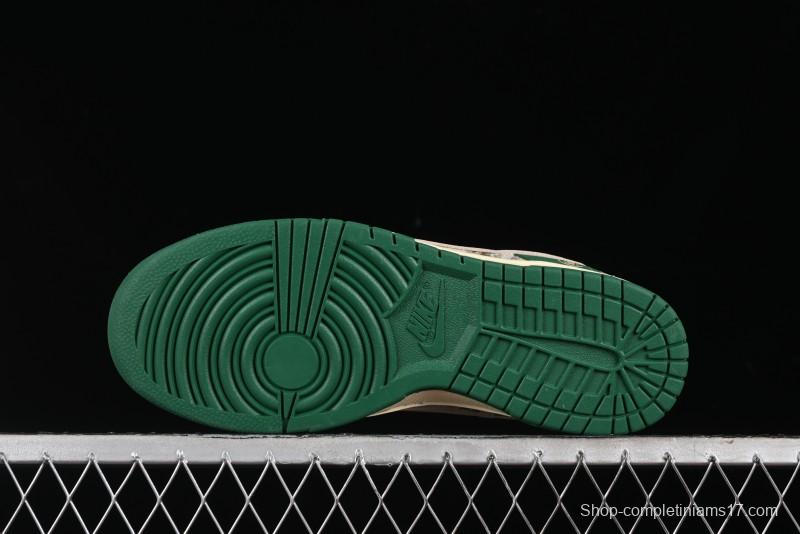 Nike SB Dunk Low Edison Chen Collaboration - Beige Brown Green Knit Anniversary High-End Custom Low-Top Casual Skate Shoes - XB3802-355