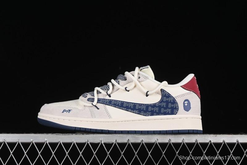 Nike Travis Scott x Fragment Design x Air Jordan 1 Low OG SP AJ1 Bape Collaboration - SJ0086-133