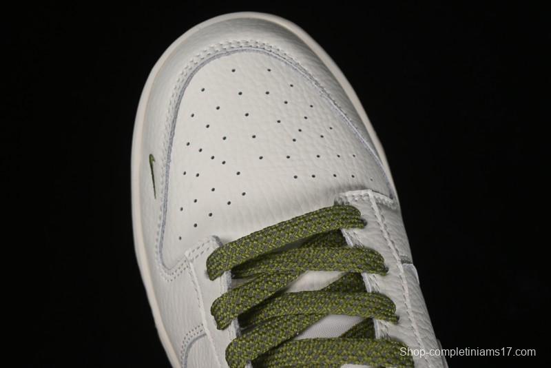 Nike SB Dunk Low Gucci Collaboration - Off White with Green Swoosh Anniversary High-End Custom Low-Top Casual Skate Shoes - KK1888-007