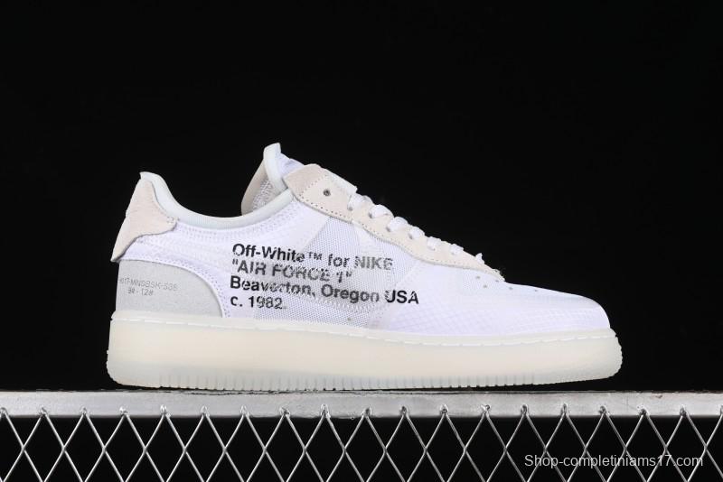Nike Off White x Air Force 1 Low OW Transparent White Sneakers - AO4606-100