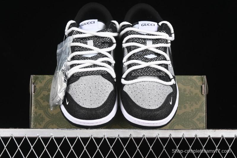 Nike SB Dunk Low Gucci Collaboration - Black Star Hook Anniversary High-End Custom Low-Top Casual Skate Shoes - SJ2068-268