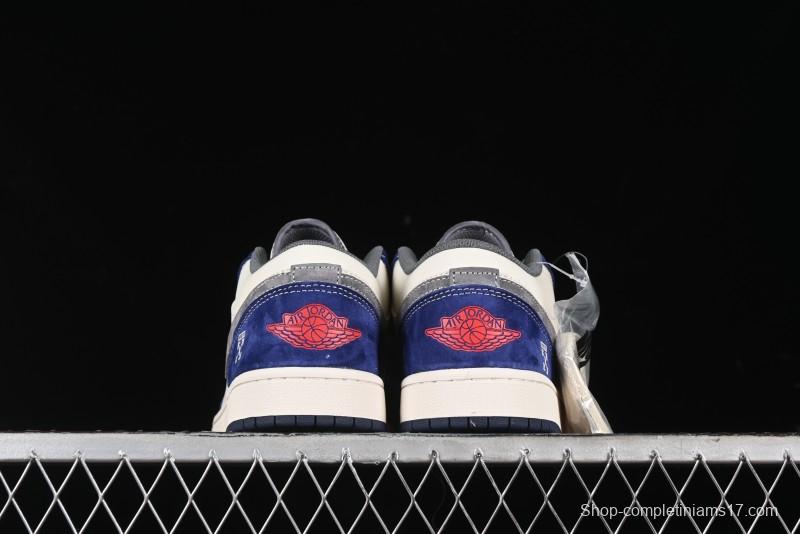 Nike Air Jordan 1 Low OFF-WHITE Collaboration - Qilin Blue Retro Basketball Shoes - WG8850-013