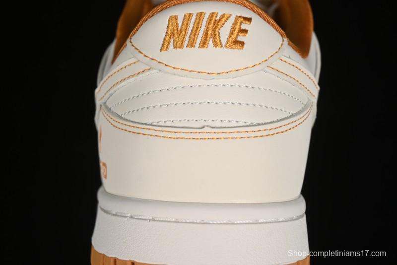 Nike SB Dunk Low UN Collaboration - Off White & Yellow Swoosh Anniversary Customized Low-Top Casual Skate Shoes - KK1688-011