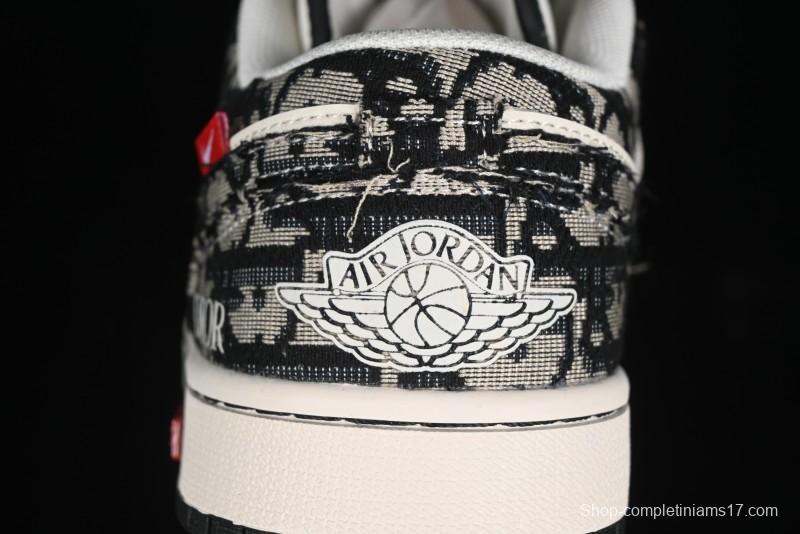 Nike Air Jordan 1 Low AJ1 Dior Collaboration - White Black Red Label Retro Basketball Shoes - SJ9950-036