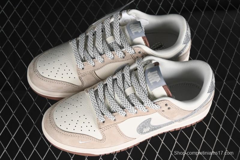 Nike SB Dunk Low UN Collaboration - Light Brown with Silver Swoosh Anniversary High-End Custom Low-Top Casual Sneakers - CF3688-013