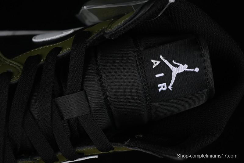 Nike Air Jordan 1 Mid AJ1 Army Green Mid-Top Casual Sneakers - DQ8426-092