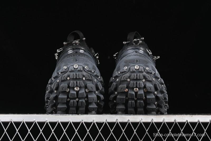 Balenciaga Defender Rubber Platform Sneakers Low-Top Combat Outdoor Shoes with Studded Design and Exaggerated Tire Tread Sole - W2RAG1081