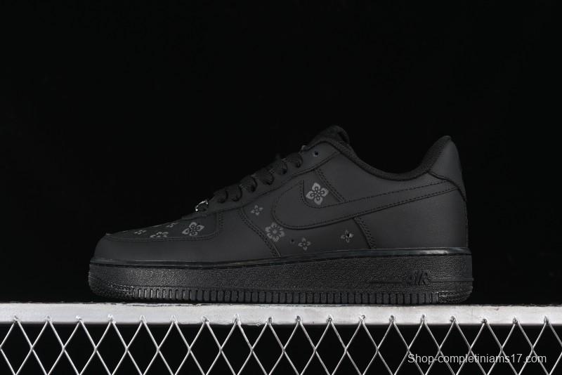 Nike Air Force 1 '07 Low LV Custom All Black Casual Sneakers - 315122-101