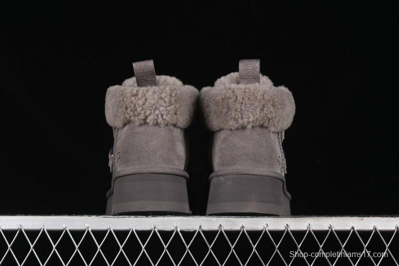 UGG Classic Mini II Fur Lace-Up Platform Mini Boots with Treadlite Outsole - 1143954