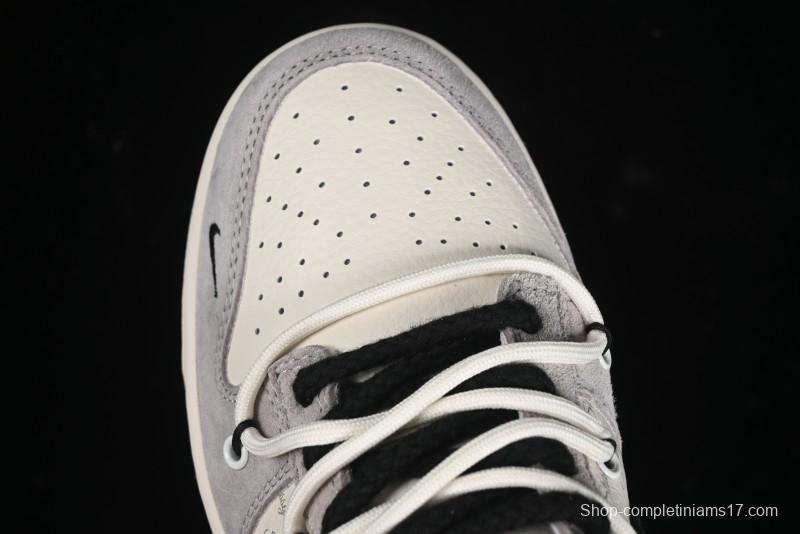 Nike SB Dunk Low Stussy Bandana Black Swoosh Anniversary Custom Low-Top Casual Skate Shoes - SJ2068-306