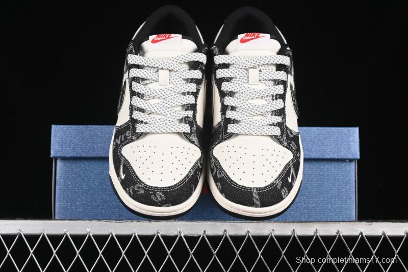 Nike SB Dunk Low Levi's Collaboration - Black Printed Denim Anniversary Customized Low-Top Casual Sneakers - XX2025-109
