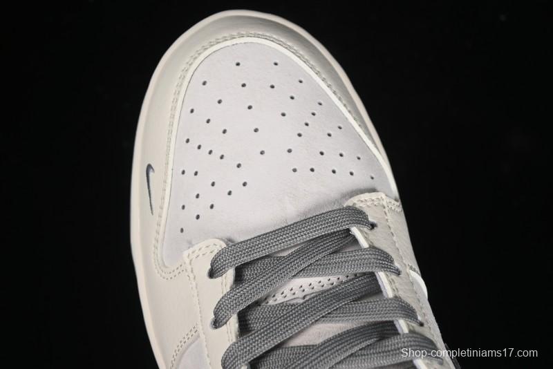 Nike SB Dunk Low Stussy Collaboration - Grey Pigskin Red Tail Anniversary High-End Custom Low-Top Casual Skate Shoes - XY2025-015