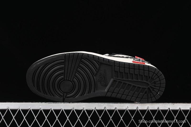 Nike Air Jordan 1 Low AJ1 Dior Collaboration - White Black Red Label Retro Basketball Shoes - SJ9950-036