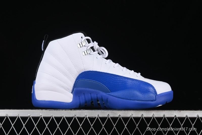 Nike Air Jordan 12 Retro Basketball Shoes in White and Blue - CT8013-140