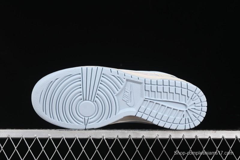 Nike SB Dunk Low Stussy Collaboration - Double Swoosh Ice Blue Anniversary Custom Low-Top Casual Skate Shoes - XX2026-101