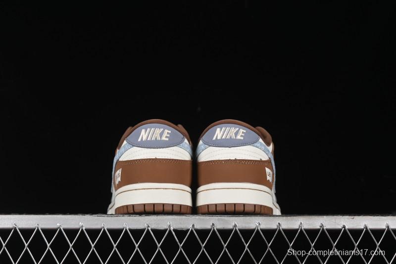 Nike SB Dunk Low Levi's Collaboration - White Grey Brown Anniversary Customized Low-Top Casual Sneakers - JH8310-958