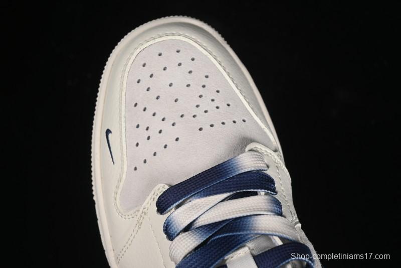 Nike Air Jordan 1 Low Supreme Collaboration - Deep Blue Two-Tone Sole Retro Basketball Shoes - SJ9950-020