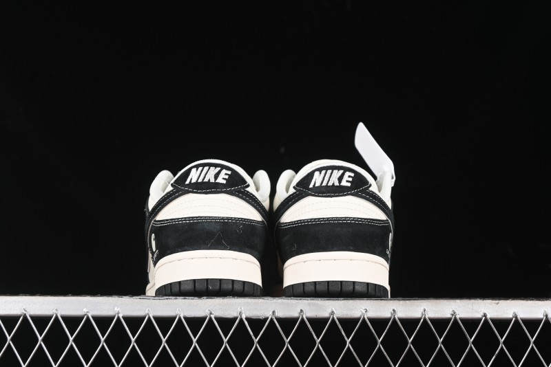 Nike SB Dunk Low Carhartt Collaboration - Off White Black Swoosh Anniversary Custom Low-Top Casual Skate Shoes - SJ1089-005