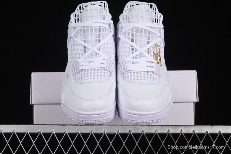 Nike Air Jordan 4 Retro Basketball Shoes with Net Design - FV7251-107