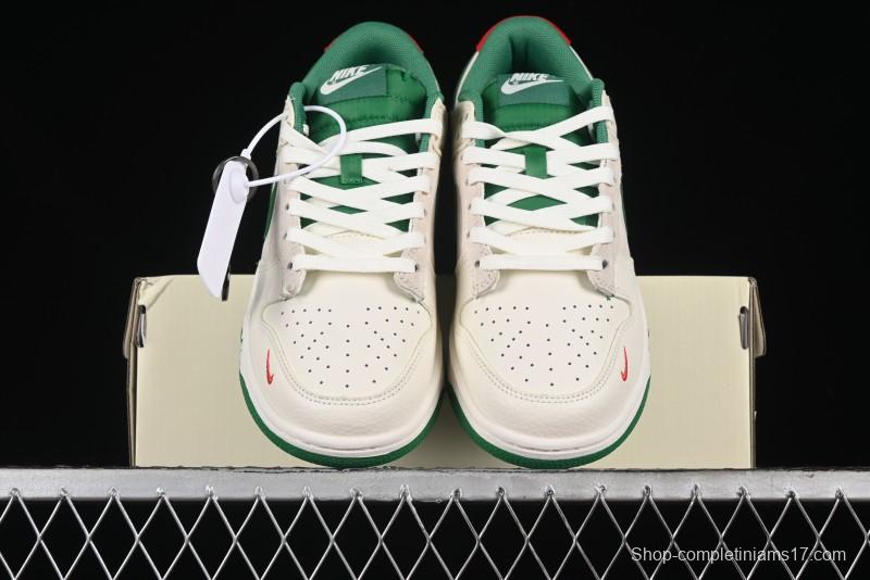 Nike SB Dunk Low Gucci Collaboration - Custom Patchwork Green Swoosh Anniversary Edition Low-Top Casual Skate Shoes - KK1688-053