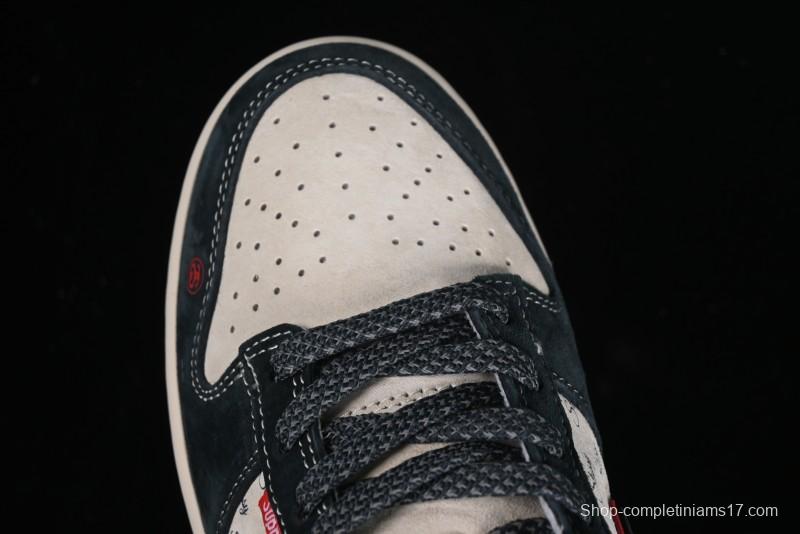 Nike SB Dunk Low Stussy Collaboration - Anniversary High-End Custom Low-Top Casual Skate Shoes - DQ1098-520