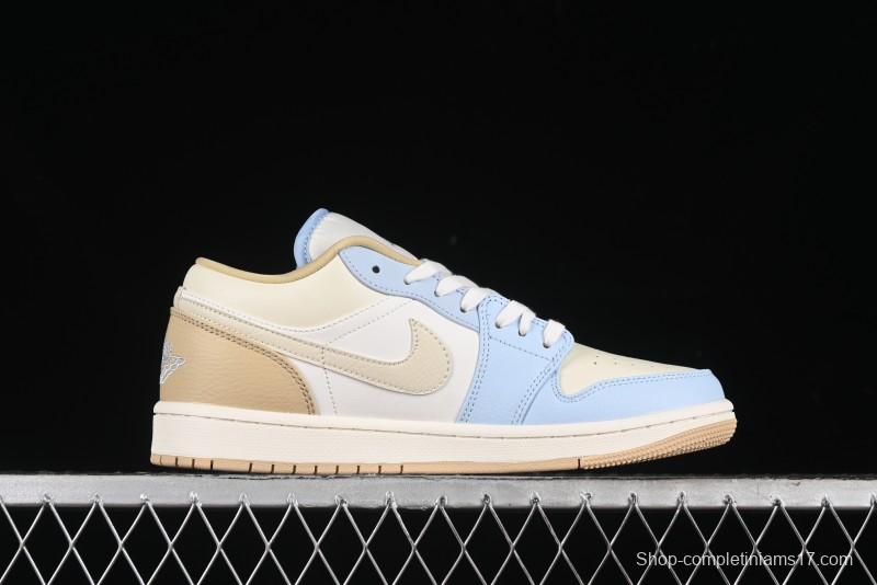 Nike Air Jordan 1 Low OG AJ1 Retro Basketball Shoes in White and Brown - HQ4186-111