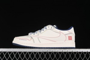 Nike Travis Scott x Fragment Design x Air Jordan 1 Low OG SP AJ1 Low-top Casual Sneakers - XY2688-115