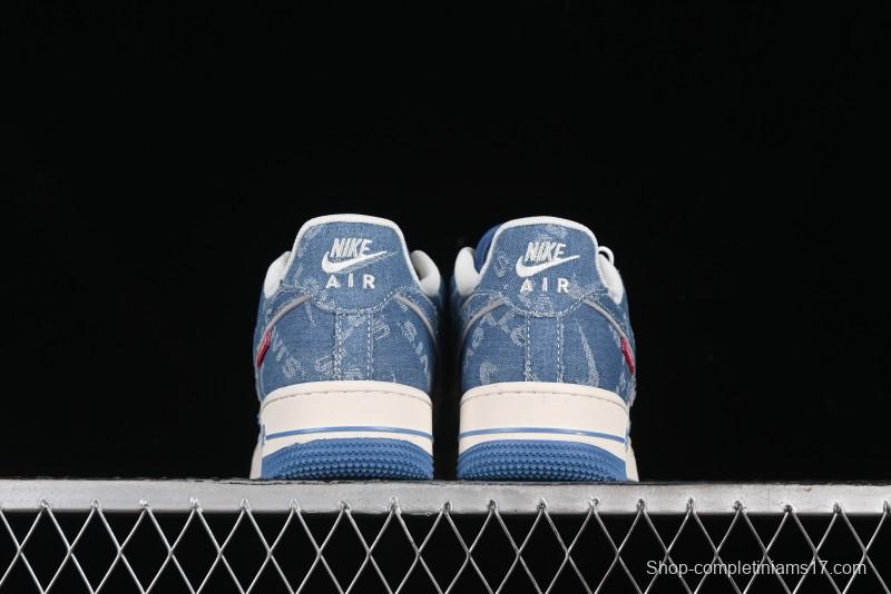 Nike Air Force 1 '07 Low Levi's Denim Collaboration - Light Blue Denim Low-Top Casual Sneakers - SJ6698-003